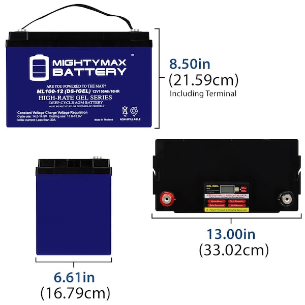 12V 100AH GEL Replacement Battery For MPS12100